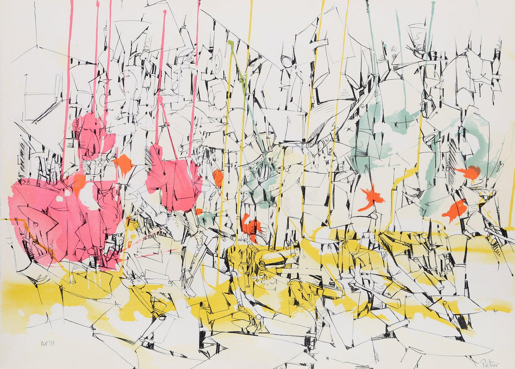 Untitled - Futuristic Cityscape II Lithograph | Dimitri Petrov,{{product.type}}