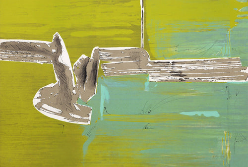 Untitled - Green Abstract Lithograph | Dimitri Petrov,{{product.type}}