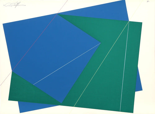 Untitled - Green and Blue Rectangles Screenprint | Cris Cristofaro,{{product.type}}