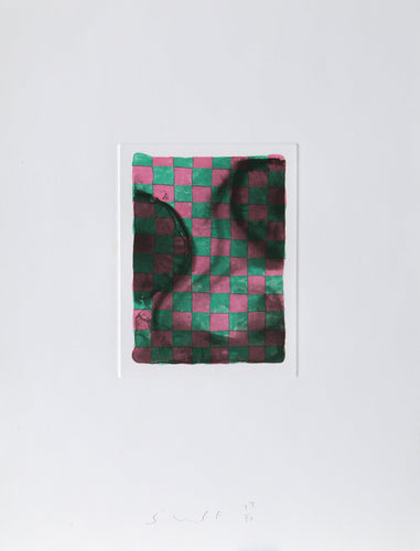 Untitled - Green Pink Checkerboard Etching | Peter Schuyff,{{product.type}}