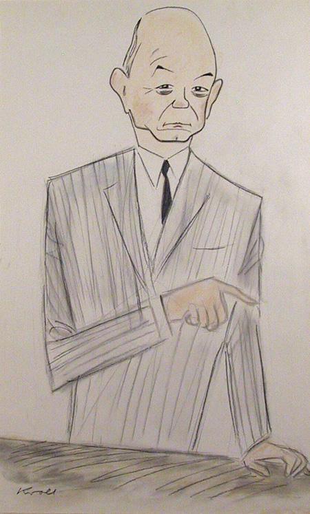 Untitled - Man in Pin Striped Suit Pastel | Julius Kroll,{{product.type}}