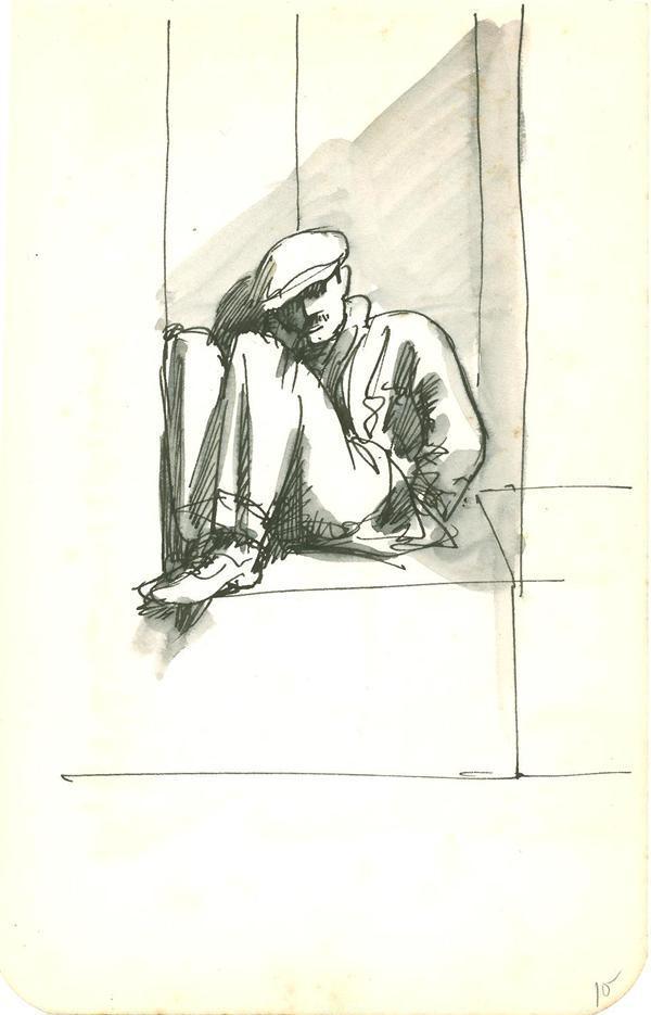 Untitled - Man in the Shadows II Ink | A. Rothstein,{{product.type}}