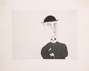 Untitled (Man with Bird) Etching | Benjamin Levy,{{product.type}}