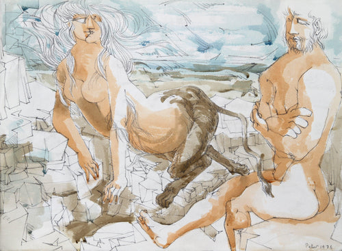 Untitled - Mythical Creatures I Watercolor | Dimitri Petrov,{{product.type}}