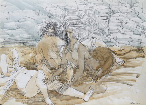 Untitled - Mythical Creatures III Watercolor | Dimitri Petrov,{{product.type}}