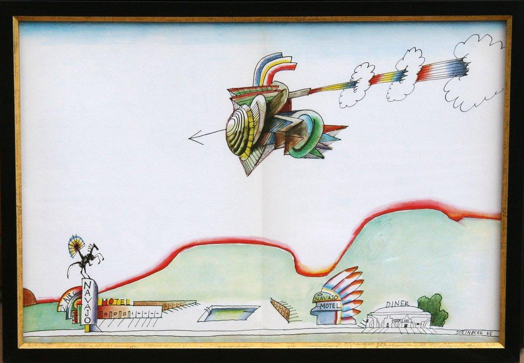 Untitled (Navajo Motel) Lithograph | Saul Steinberg,{{product.type}}