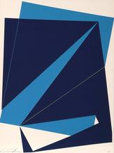 Untitled - Navy and Blue Rectangles Screenprint | Cris Cristofaro,{{product.type}}
