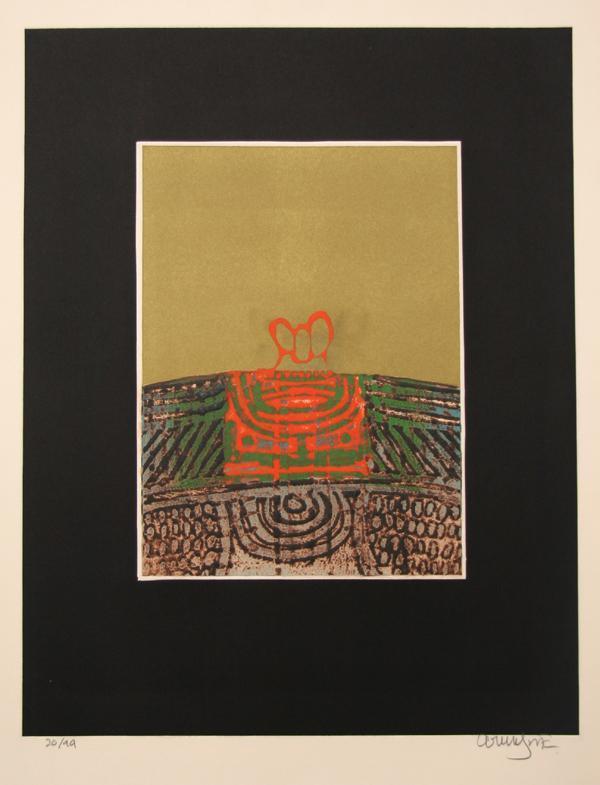 Untitled - Orange Abstract Etching | Arun Bose,{{product.type}}