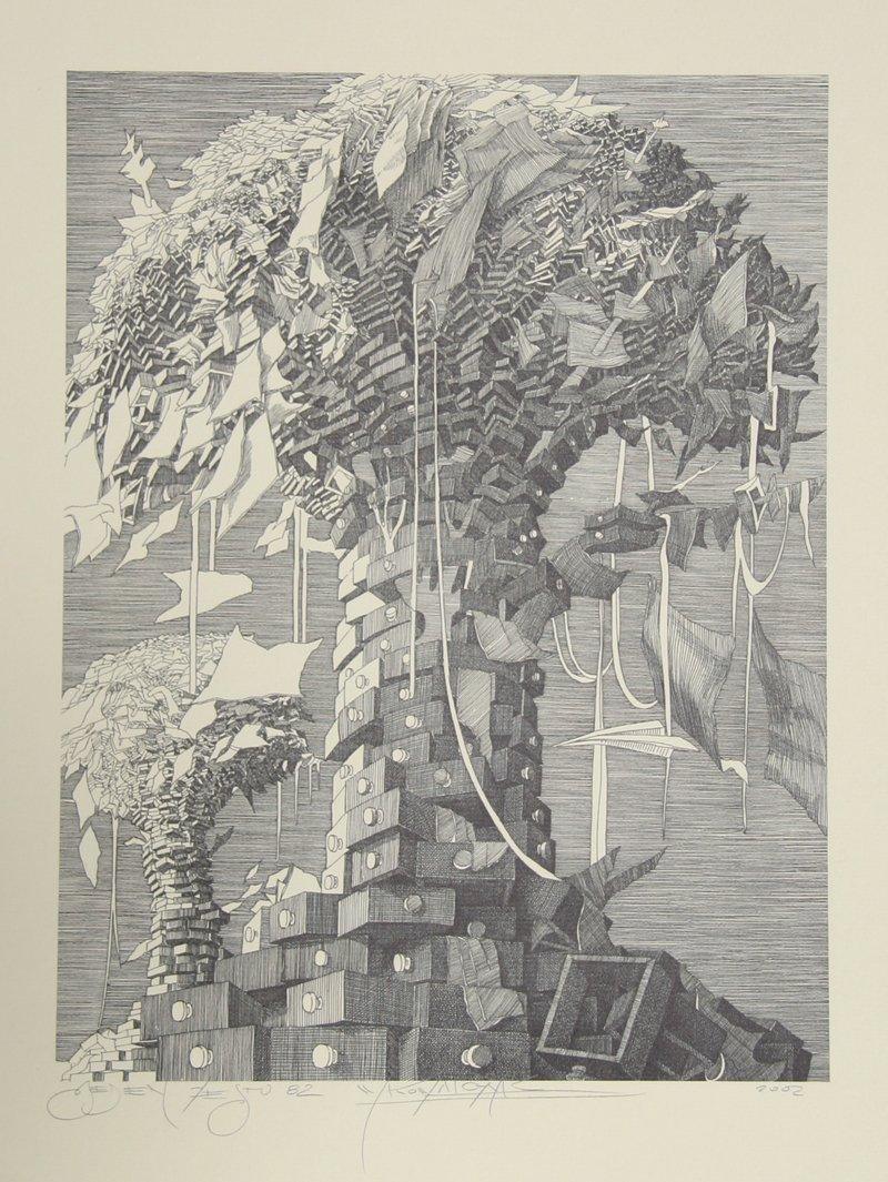 Untitled - Paper Tree Lithograph | Wojtek Kowalczyk,{{product.type}}