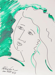 Untitled - Portrait of a Woman Ink | Mara Karetsos,{{product.type}}