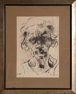 Untitled - Portrait of an Old Woman Lithograph | Moshe Gat,{{product.type}}