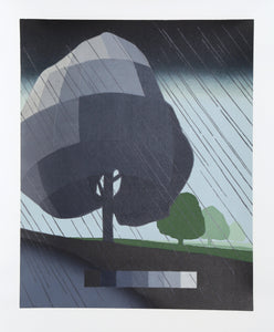 Untitled - Rain Woodcut | Suzanne Caporael,{{product.type}}