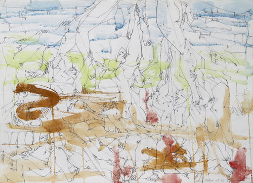 Untitled - Reaching Figures Watercolor | Dimitri Petrov,{{product.type}}