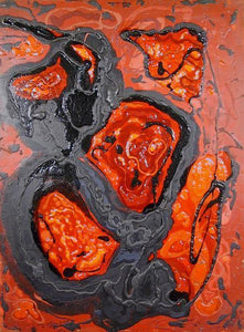 Untitled - Red Abstract Mixed Media | Alexander Raymond Katz,{{product.type}}