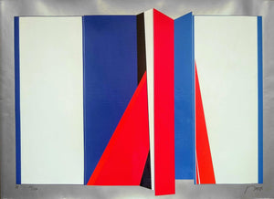 Untitled - Red and Blue Origami Screenprint | Jean Baier,{{product.type}}
