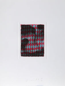 Untitled - Red Blue Checkerboard Etching | Peter Schuyff,{{product.type}}