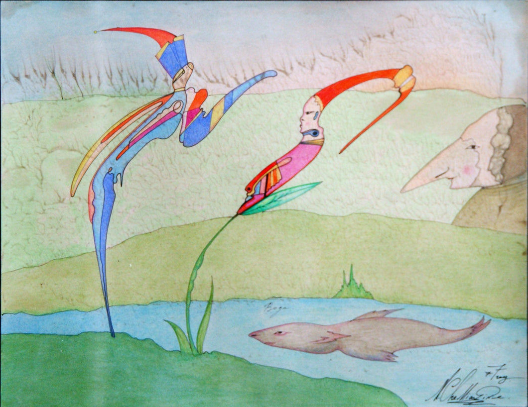Untitled - Sea Otter Watercolor | Mihail Chemiakin,{{product.type}}