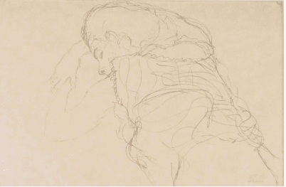Untitled - Sleeping Figure Lithograph | Gustav Klimt,{{product.type}}