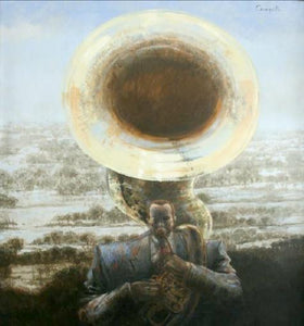 Untitled - Sousaphone Player Oil | Jaime Carrasquilla,{{product.type}}