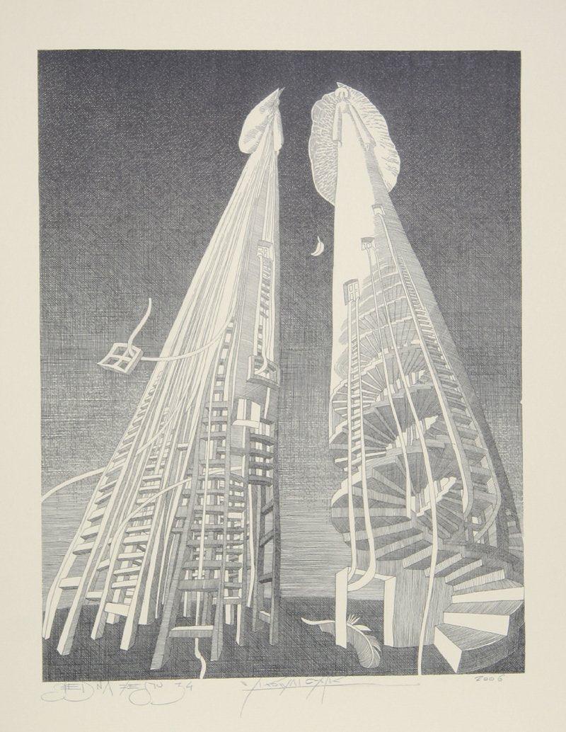 Untitled - Stairs and Ladders Lithograph | Wojtek Kowalczyk,{{product.type}}