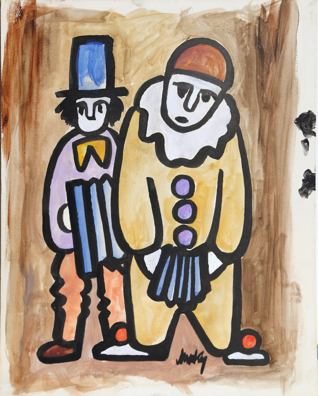 Untitled - Two Clowns Gouache | Markey Robinson,{{product.type}}