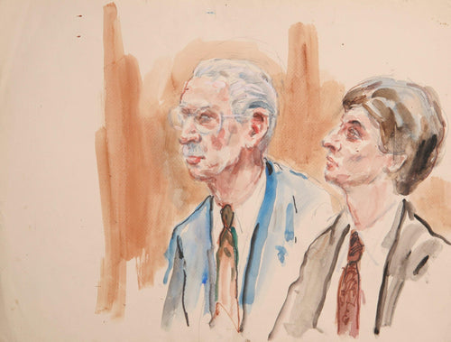 Untitled - Two Figures, Thin Man Watercolor | Marshall Goodman,{{product.type}}