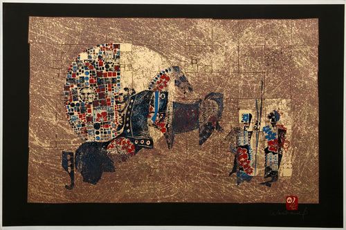 Untitled - Two Horses and Flowers Screenprint | Lebadang (aka Hoi),{{product.type}}