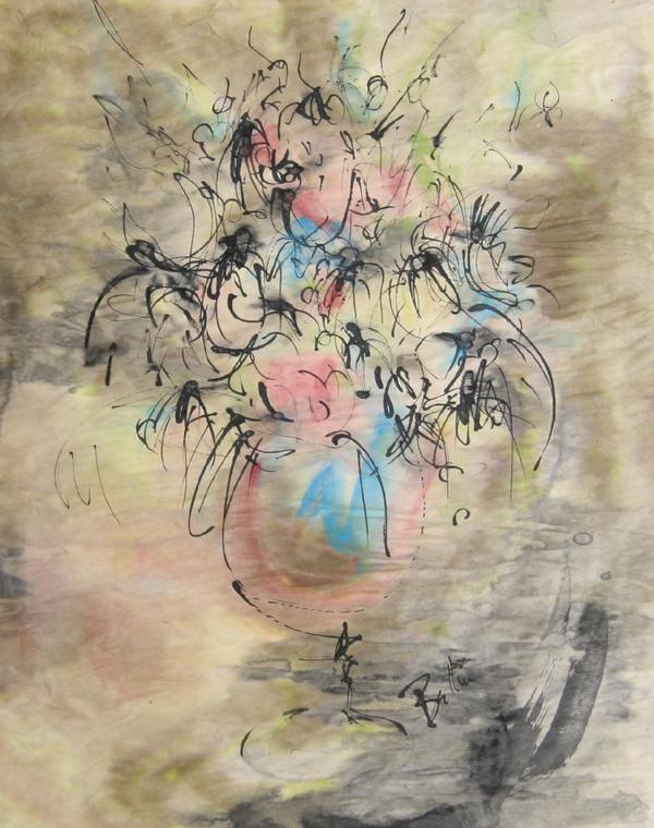 Untitled - Vase of Flowers Watercolor | Bettin,{{product.type}}