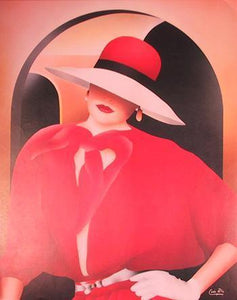 Untitled - Woman in Hat Lithograph | Carlos Rios,{{product.type}}