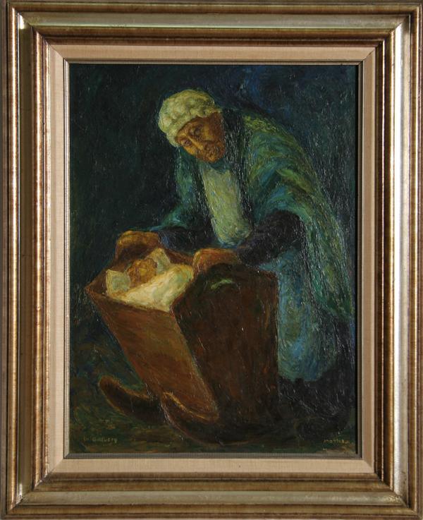 Untitled - Woman with Child in Crib Oil | Chaim Goldberg,{{product.type}}