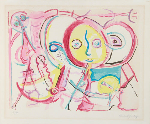 Untitled (Yellow and Pink) Lithograph | Herbert Gentry,{{product.type}}
