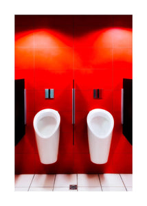 Urinals on a Red Wall Color | Bob Kolb,{{product.type}}
