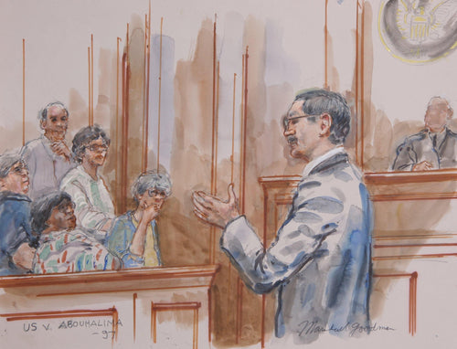 US v. Abouhalima Watercolor | Marshall Goodman,{{product.type}}