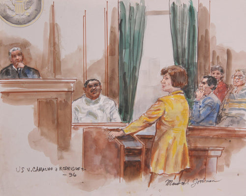 US v. Camacho & Rodriguez Watercolor | Marshall Goodman,{{product.type}}