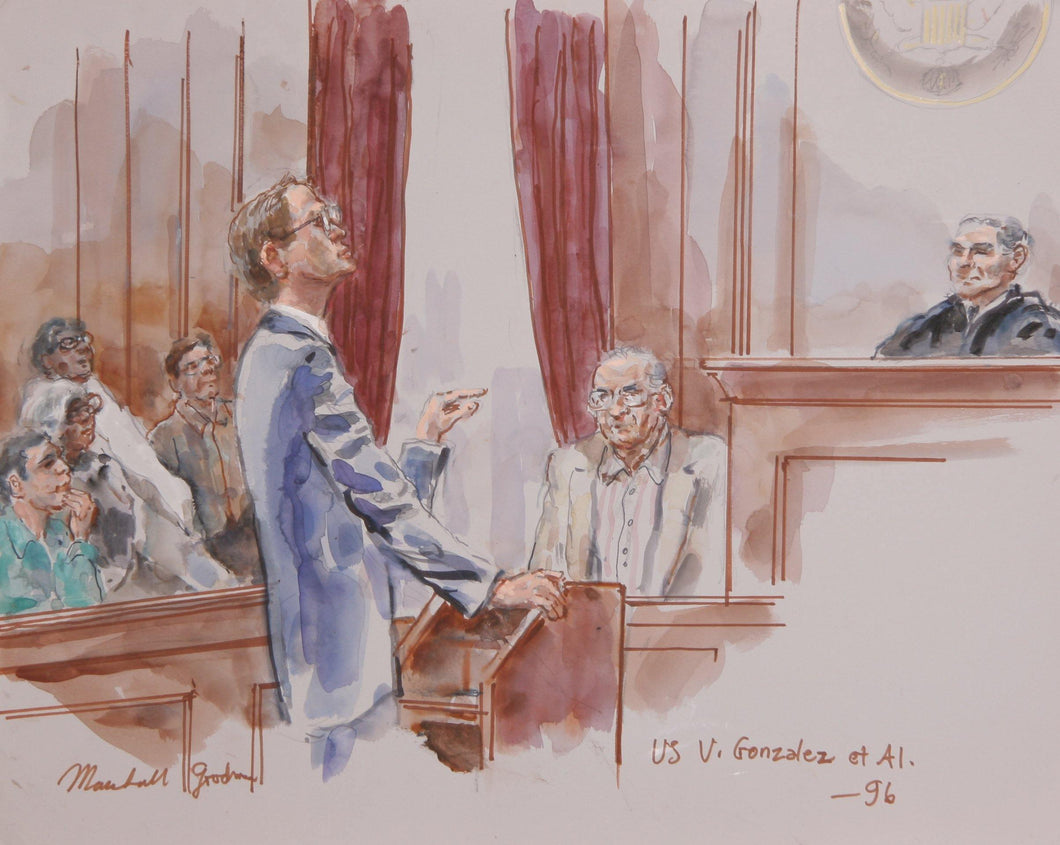 US v. Gonzalez et. Al. Watercolor | Marshall Goodman,{{product.type}}