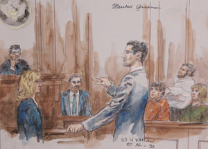 US v. Kaplan et al Watercolor | Marshall Goodman,{{product.type}}