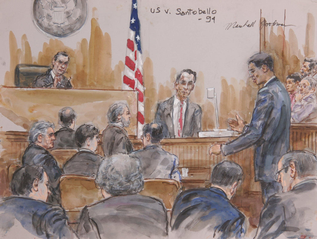 US v. Santobello Watercolor | Marshall Goodman,{{product.type}}