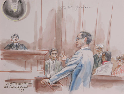 US v. Thomas Browne and Gerald Mcneil Watercolor | Marshall Goodman,{{product.type}}