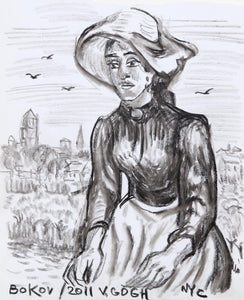 Van Gogh - Peasant Woman Pencil | Konstantin Bokov,{{product.type}}