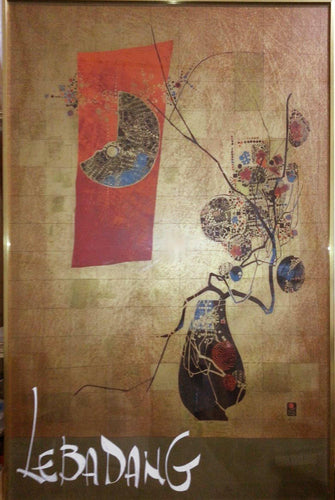 Vase and Red Banner Poster | Lebadang (aka Hoi),{{product.type}}