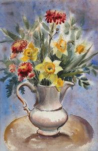 Vase of Spring Flowers (P2.48) Watercolor | Eve Nethercott,{{product.type}}
