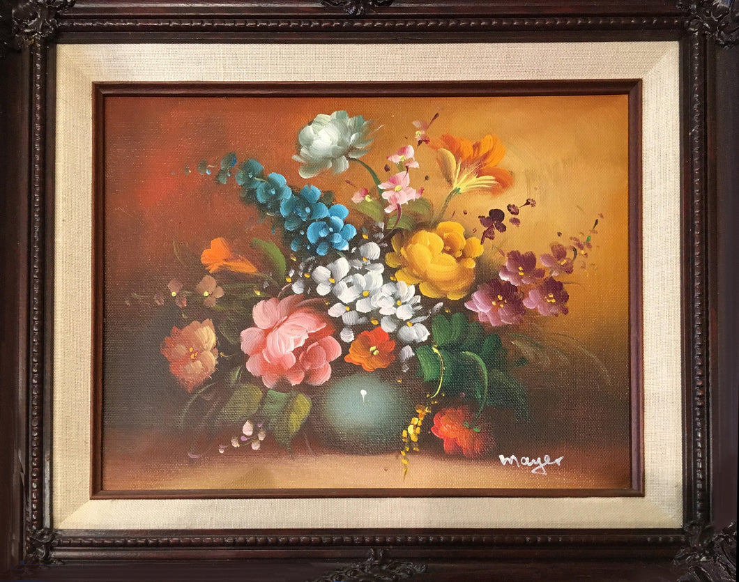 Vase with Colorful Flowers Oil | Unknown Artist,{{product.type}}