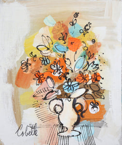 Vase with Flowers (Orange and Blue) 1 Acrylic | Charles Cobelle,{{product.type}}