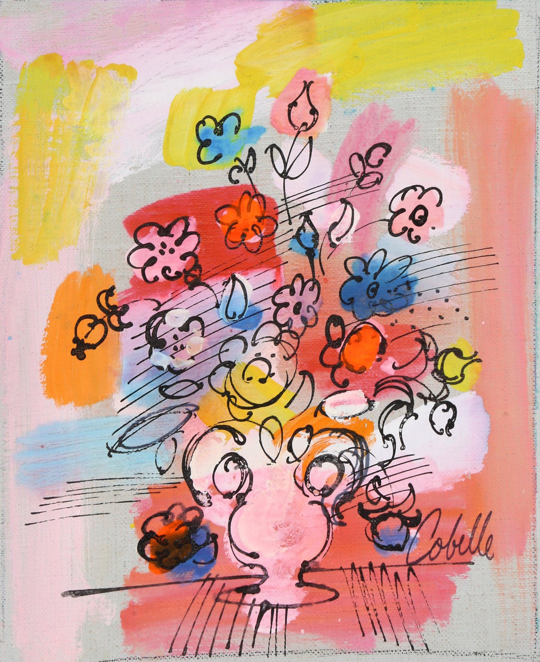 Vase with Flowers (Rainbow) 2 Acrylic | Charles Cobelle,{{product.type}}