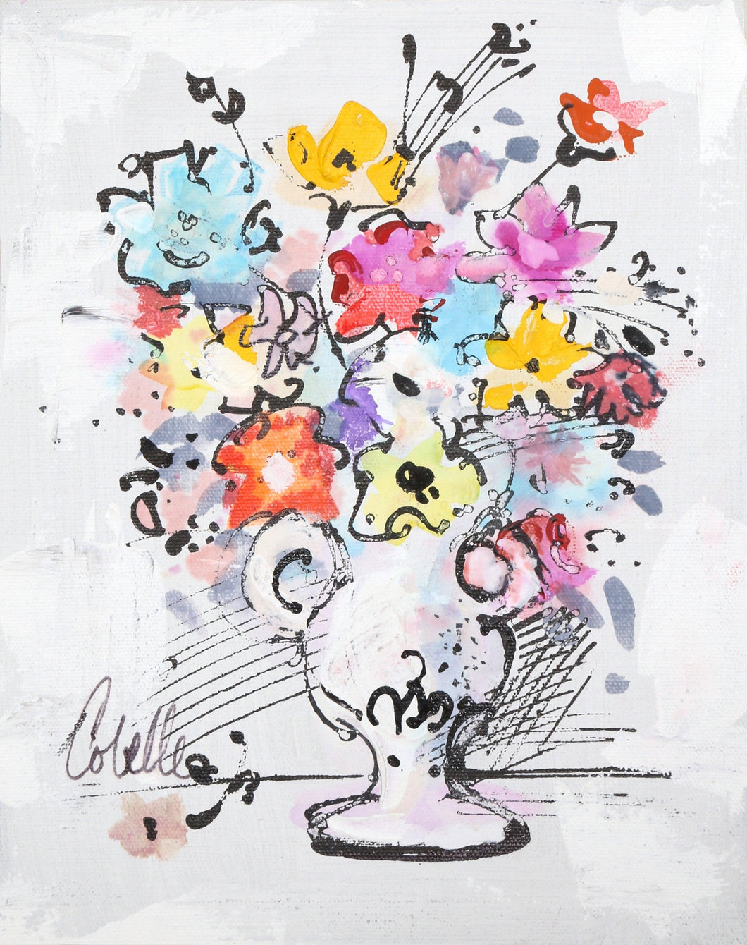 Vase with Flowers (Rainbow) 3 Acrylic | Charles Cobelle,{{product.type}}
