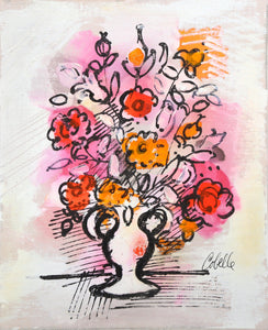 Vase with Flowers (Red and Pink) Acrylic | Charles Cobelle,{{product.type}}