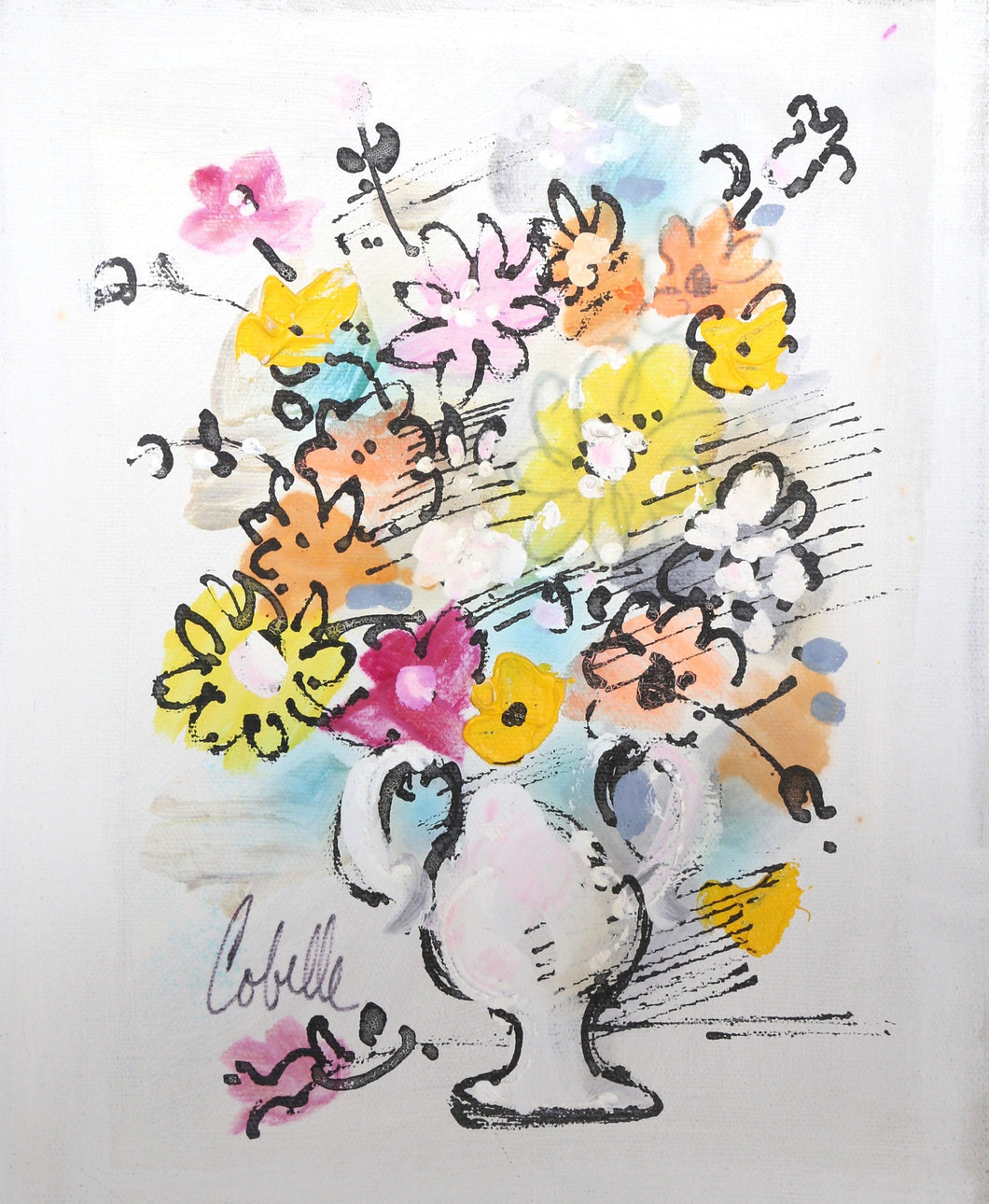 Vase with Flowers (Yellow and Pink) 1 Acrylic | Charles Cobelle,{{product.type}}