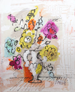 Vase with Flowers (Yellow and Purple) Acrylic | Charles Cobelle,{{product.type}}