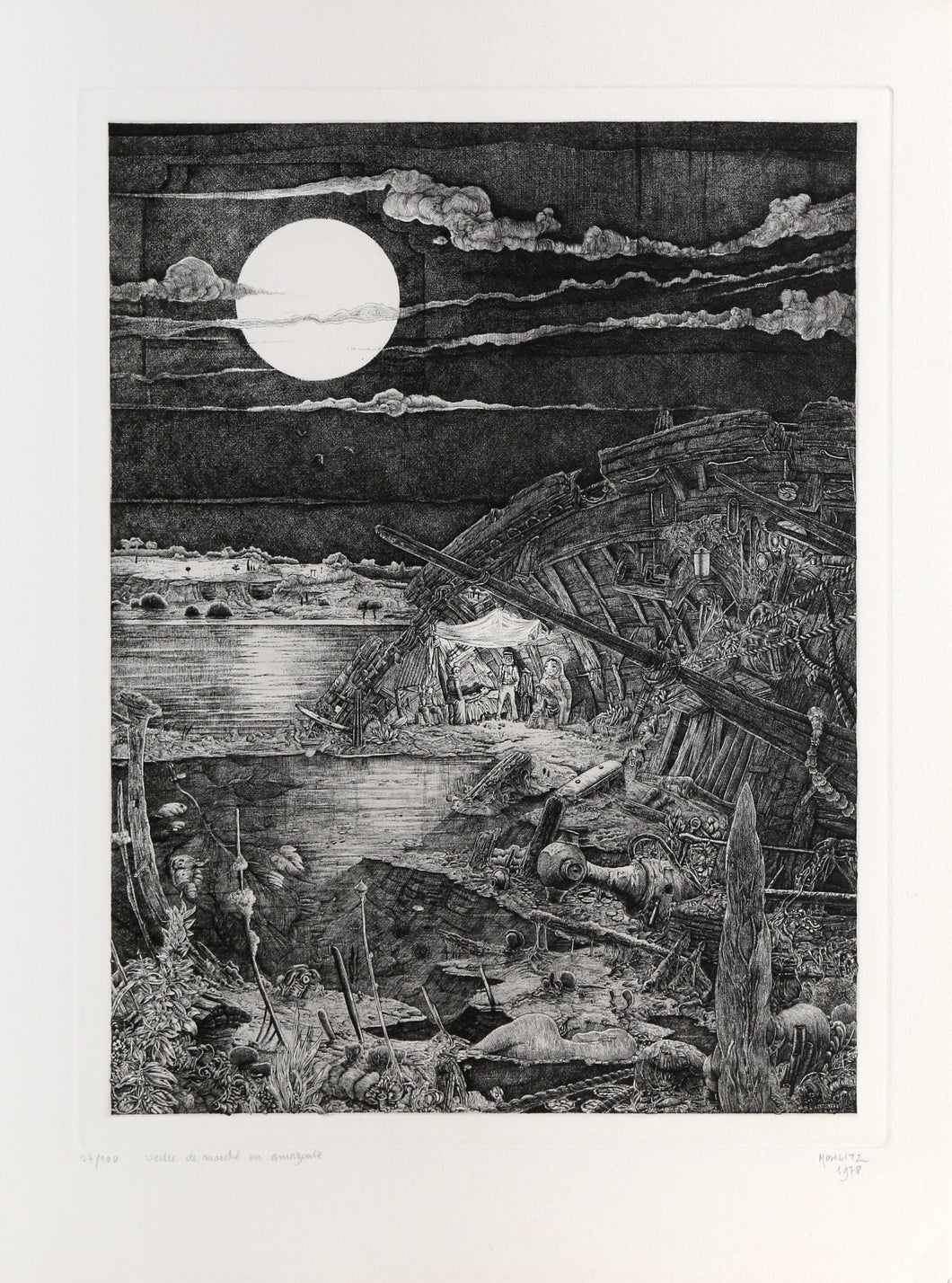 Veille de Marche en Amazonie Etching | Philippe Mohlitz,{{product.type}}