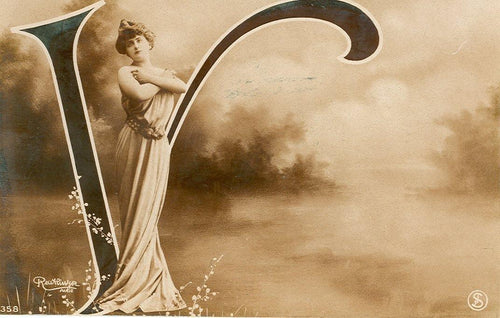 Victorian Letter V Ephemera | Unknown Artist,{{product.type}}